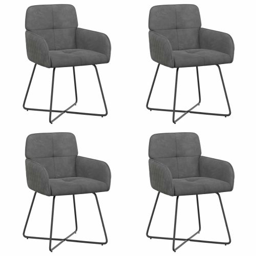 Обедени столове 4 pcs Кадифе Тъмносиво 59 x 56,5 x 86 см