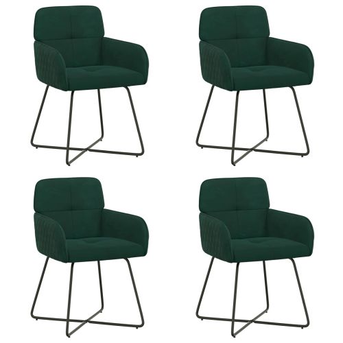 Обедени столове 4 pcs Кадифе Тъмнозелено 59 x 56,5 x 86 см
