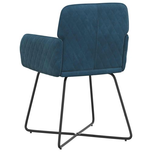 Обедени столове 4 pcs Кадифе Синьо 59 x 56,5 x 86 см