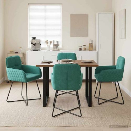 Обедени столове 4 pcs Кадифе Тюркоаз 59 x 56,5 x 86 см
