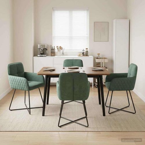 Обедени столове 4 pcs Кадифе Морско зелено 59 x 56,5 x 86 см