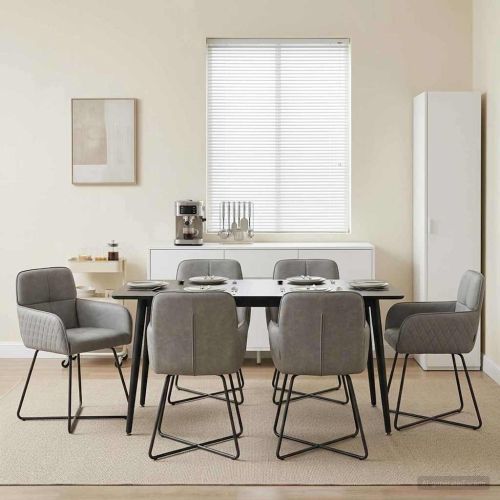 Обедени столове 6 pcs Кадифе Светлосиво 59 x 56,5 x 86 см