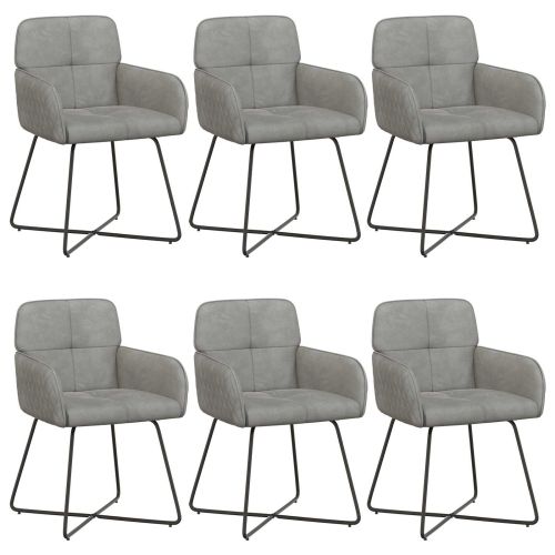 Обедени столове 6 pcs Кадифе Светлосиво 59 x 56,5 x 86 см