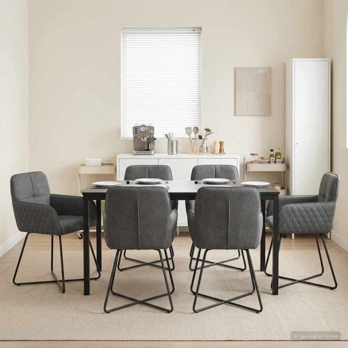 Обедени столове 6 pcs Кадифе Тъмносиво 59 x 56,5 x 86 см