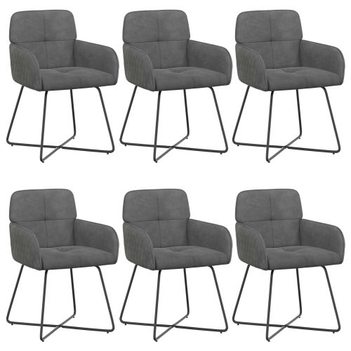 Обедени столове 6 pcs Кадифе Тъмносиво 59 x 56,5 x 86 см