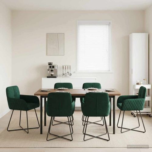 Обедени столове 6 pcs Кадифе Тъмнозелено 59 x 56,5 x 86 см