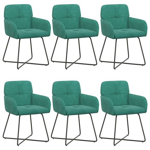 Обедени столове 6 pcs Кадифе Тюркоаз 59 x 56,5 x 86 см