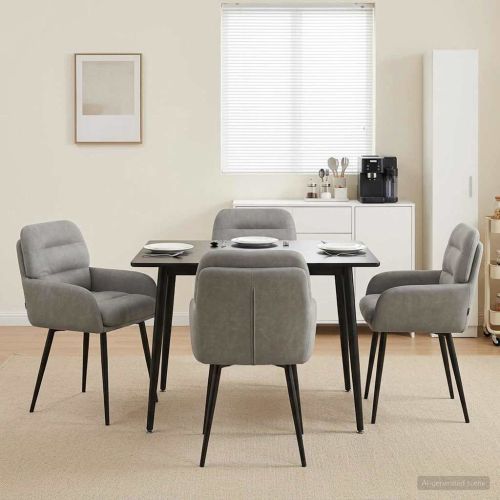 Обедени столове 4 pcs Кадифе Светлосиво 59 x 59,5 x 90 см