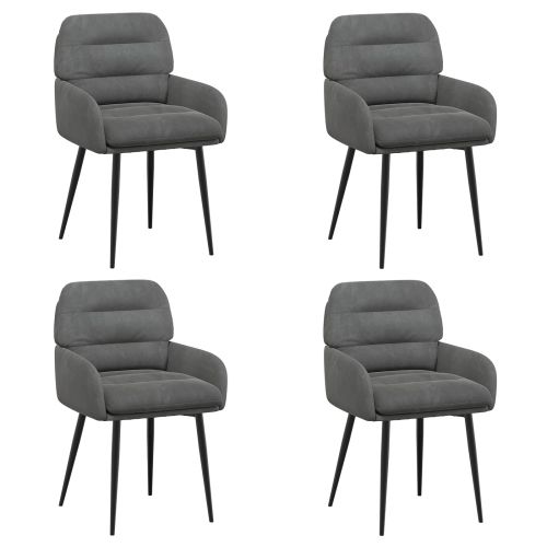 Обедени столове 4 pcs Кадифе Тъмносиво 59 x 59,5 x 90 см