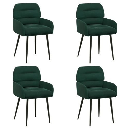 Обедени столове 4 pcs Кадифе Тъмнозелено 59 x 59,5 x 90 см
