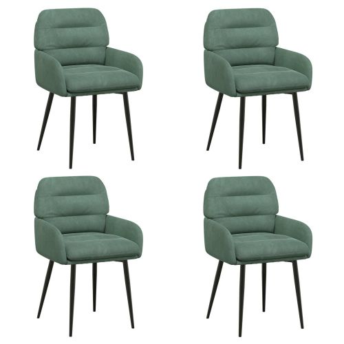Обедени столове 4 pcs Кадифе Морско зелено 59 x 59,5 x 90 см