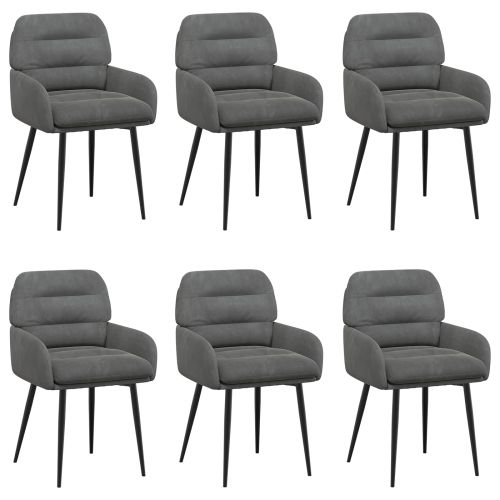 Обедени столове 6 pcs Кадифе Тъмносиво 59 x 59,5 x 90 см