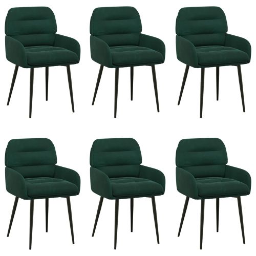 Обедени столове 6 pcs Кадифе Тъмнозелено 59 x 59,5 x 90 см