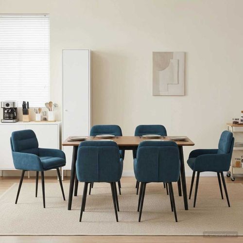 Обедени столове 6 pcs Кадифе Синьо 59 x 59,5 x 90 см