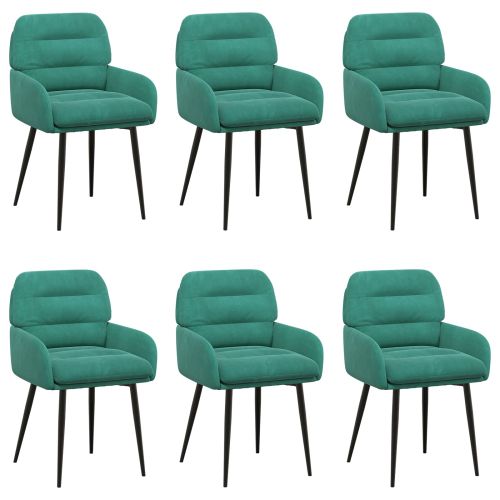 Обедени столове 6 pcs Кадифе Тюркоаз 59 x 59,5 x 90 см