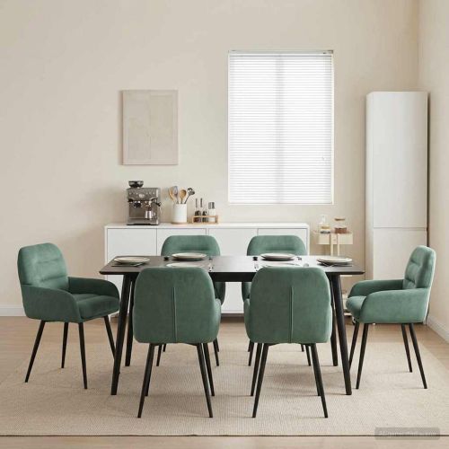 Обедени столове 6 pcs Кадифе Морско зелено 59 x 59,5 x 90 см