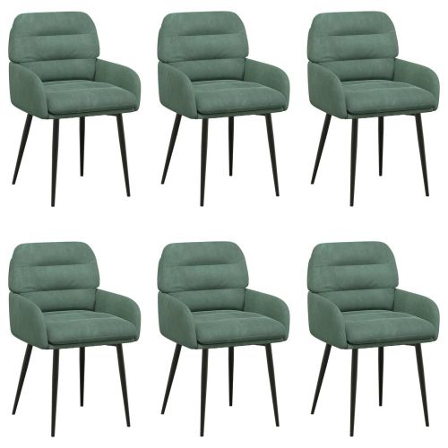 Обедени столове 6 pcs Кадифе Морско зелено 59 x 59,5 x 90 см