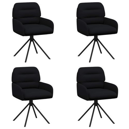 Въртящи се трапезни столове 4 pcs Изкуствена Черно