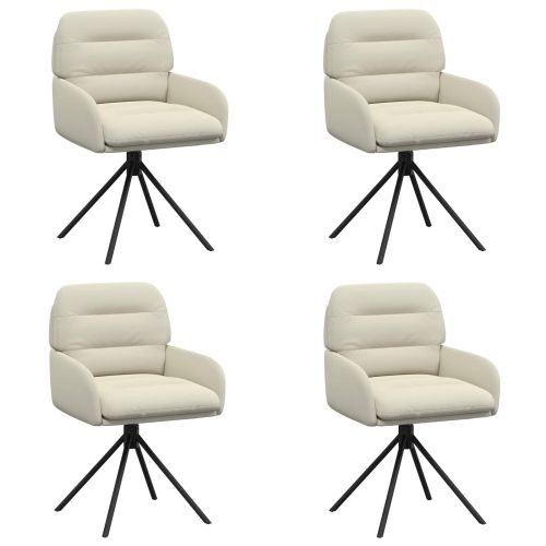 Въртящи се трапезни столове 4 pcs Изкуствена Кремаво