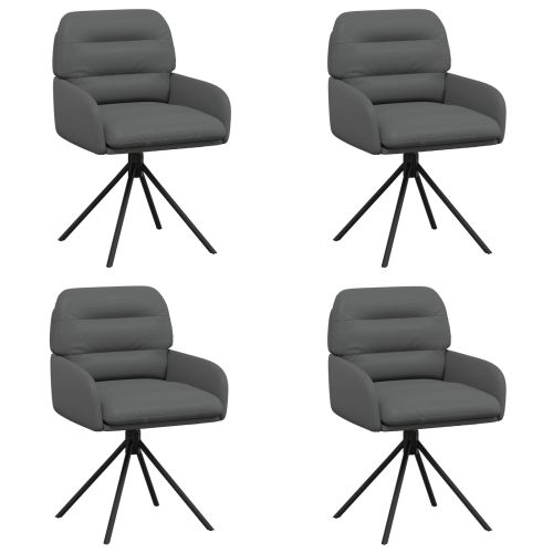 Въртящи се трапезни столове 4 pcs Изкуствена Сиво