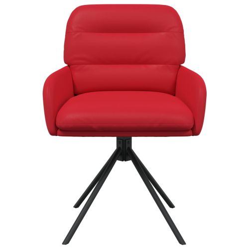 Въртящи се трапезни столове 4 pcs Изкуствена Червено