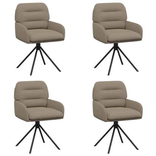 Въртящи се трапезни столове 4 pcs Изкуствена Капучино