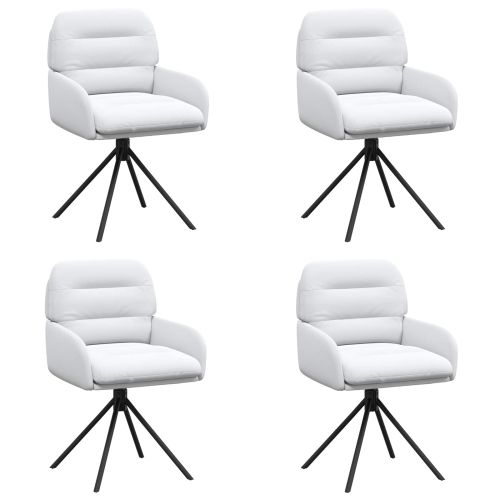 Въртящи се трапезни столове 4 pcs Изкуствена Бяло