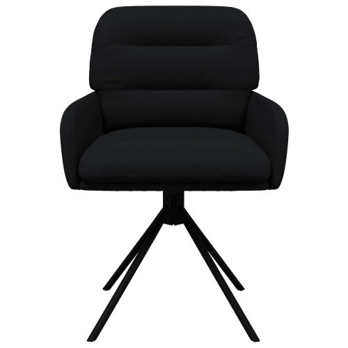 Въртящи се трапезни столове 6 pcs Изкуствена Черно