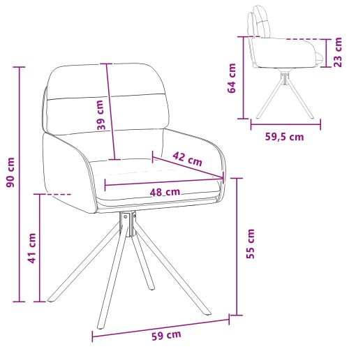 Въртящи се трапезни столове 6 pcs Изкуствена Черно