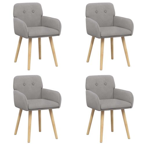 Обедени столове 4 pcs Букле Светлосиво 59 х 57 х 85 см