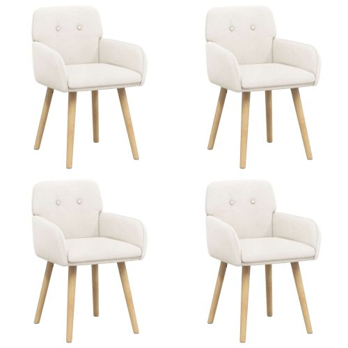 Обедени столове 4 pcs Букле Кремаво 59 х 57 х 85 см