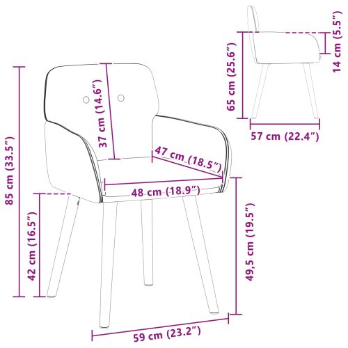Обедени столове 4 pcs Букле Кремаво 59 х 57 х 85 см