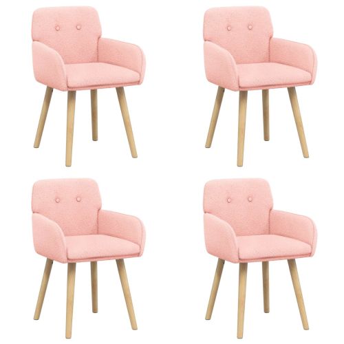 Обедени столове 4 pcs Букле Розово 59 х 57 х 85 см