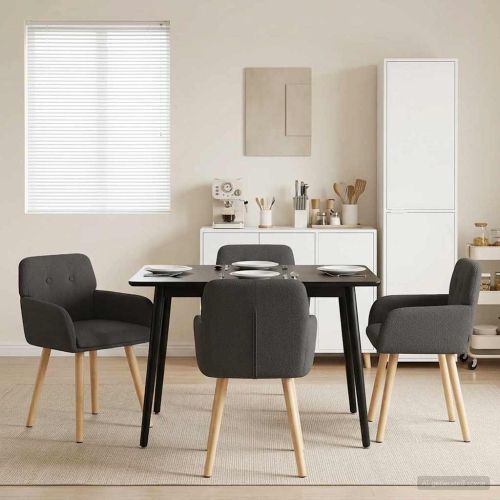 Обедени столове 4 pcs Букле Тъмносиво 59 х 57 х 85 см