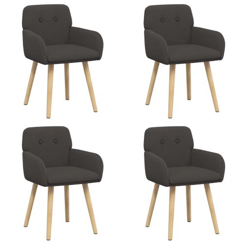 Обедени столове 4 pcs Букле Тъмносиво 59 х 57 х 85 см