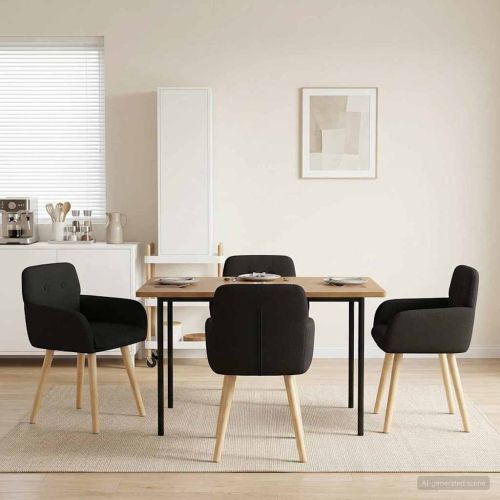 Обедени столове 4 pcs Букле Черно 59 х 57 х 85 см