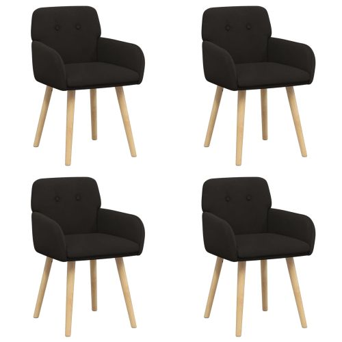 Обедени столове 4 pcs Букле Черно 59 х 57 х 85 см