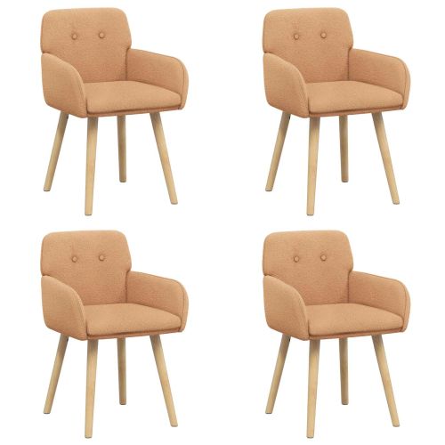 Обедени столове 4 pcs Букле Бежово 59 х 57 х 85 см