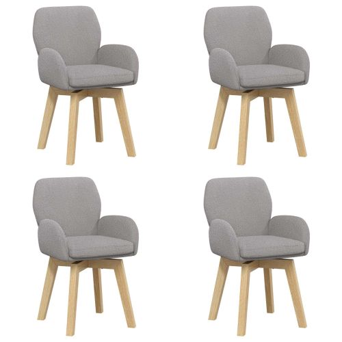 Въртящи се трапезни столове 4 pcs Букле Светлосиво
