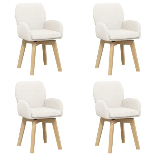 Въртящи се трапезни столове 4 pcs Букле Кремаво 54 x 58 x 87 см
