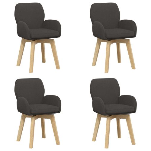 Въртящи се трапезни столове 4 pcs Букле Тъмносиво