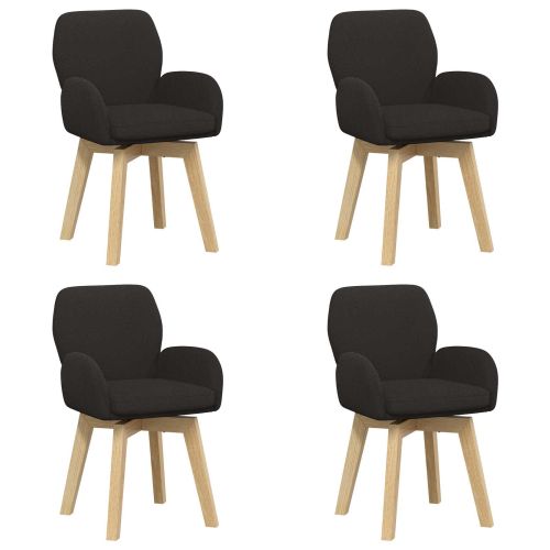Въртящи се трапезни столове 4 pcs Букле Черно 54 x 58 x 87 см
