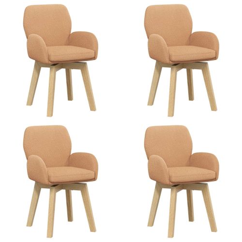 Въртящи се трапезни столове 4 pcs Букле Бежово 54 x 58 x 87 см