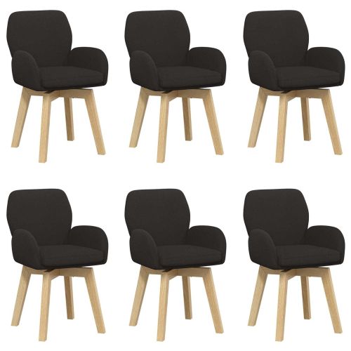Въртящи се трапезни столове 6 pcs Букле Черно 54 x 58 x 87 см