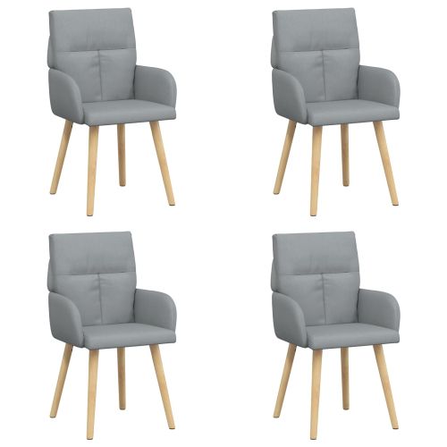 Обедени столове 4 pcs Текстил Светлосиво 60 x 56 x 96 см