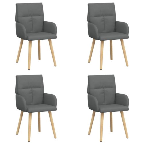 Обедени столове 4 pcs Текстил Тъмносиво 60 x 56 x 96 см
