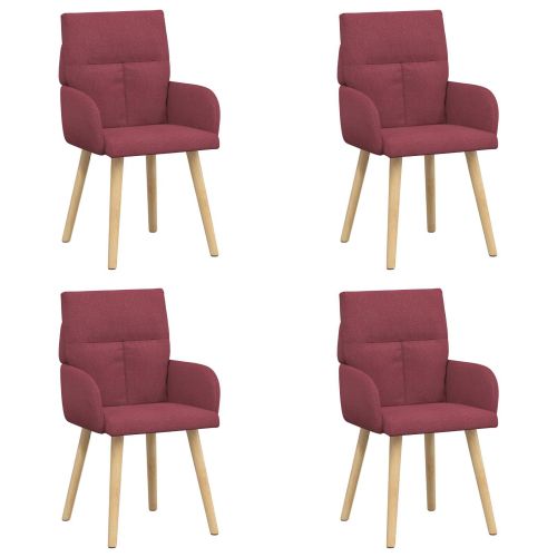 Обедени столове 4 pcs Текстил Виненочервен 60 x 56 x 96 см