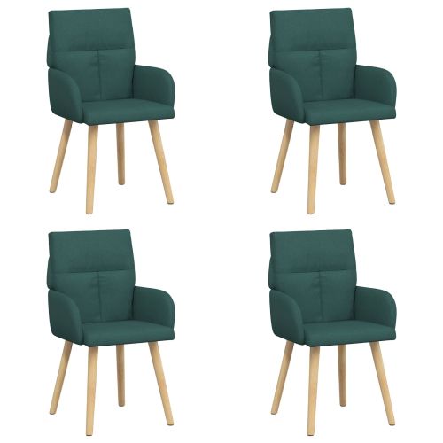 Обедени столове 4 pcs Текстил Тъмнозелено 60 x 56 x 96 см