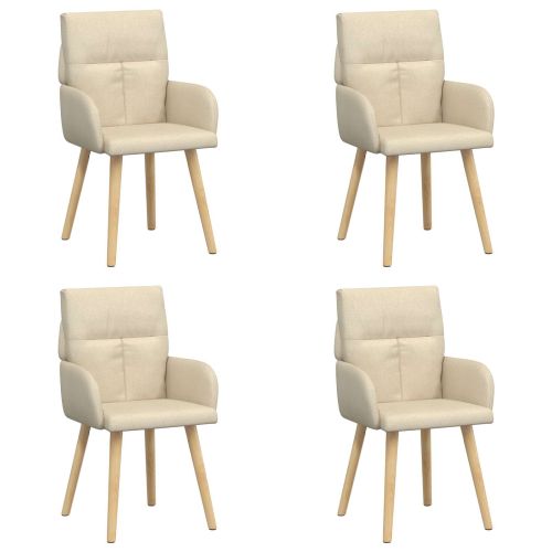 Обедени столове 4 pcs Текстил Кремаво 60 x 56 x 96 см