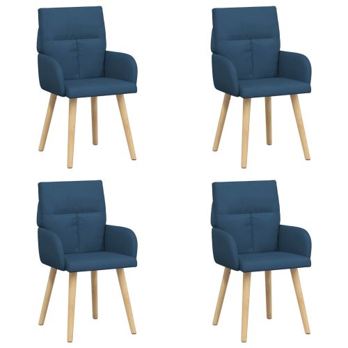 Обедени столове 4 pcs Текстил Синьо 60 x 56 x 96 см